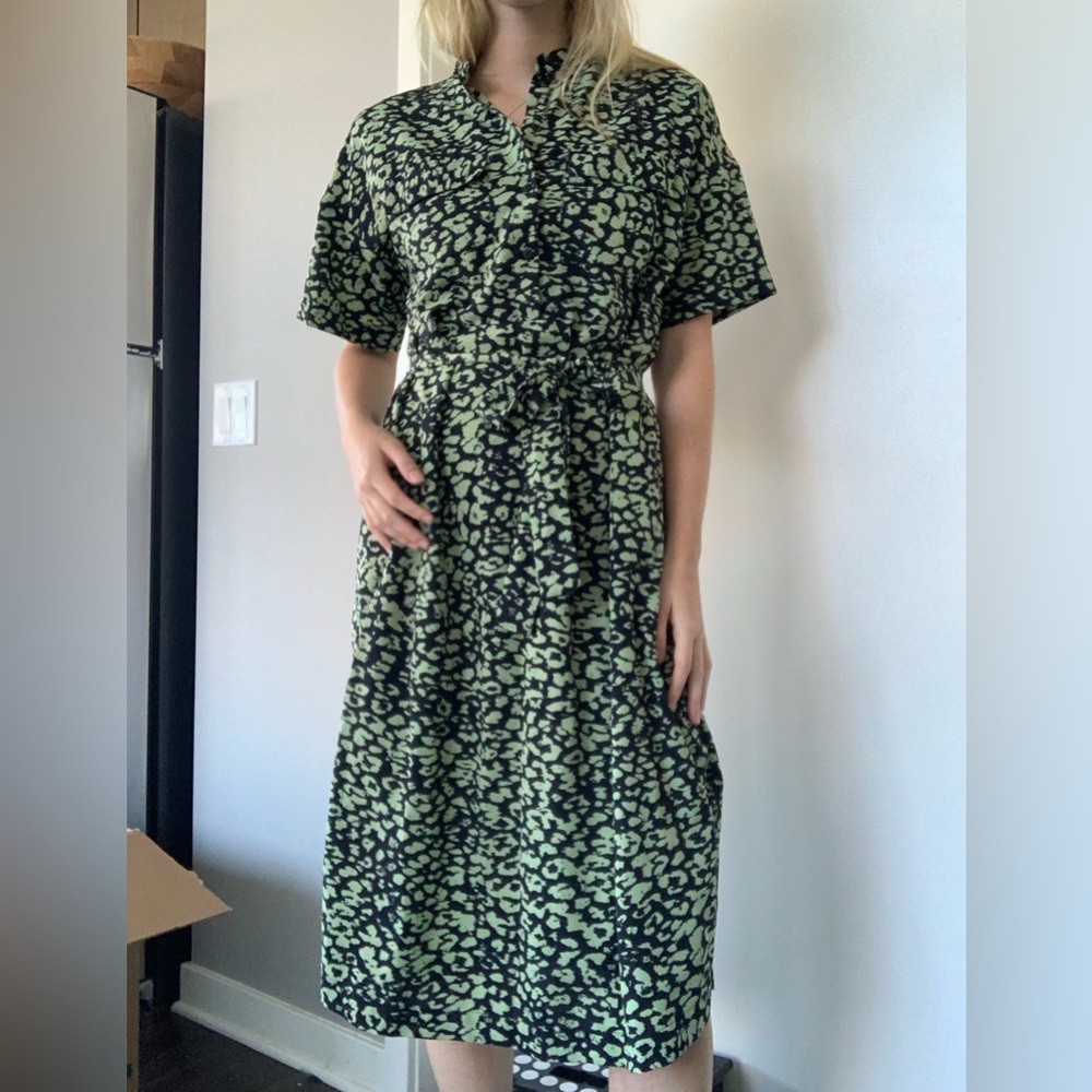 Vero Moda Green Cheetah Dress